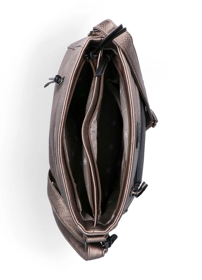 Rieker, Tasche, Damen, mit Magnetverschluss-Vorfach BRONZE-SCHWARZ